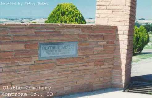 Sign at entrance, Olathe Cemetery, Olathe, Montrose County, CO