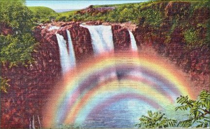 Postcard of Rainbow
                    Falls Near Hilo Hawaii