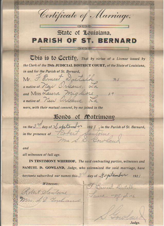 Bride Marriage Certificates Orleans Parish Archives - LAGENWEB - USGENWEB