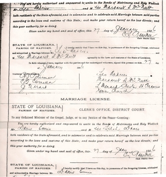 Margaret NcNutt and Leo Paul Andries Marriage License