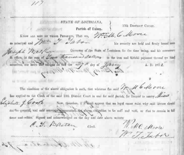 USGenWeb Archives: Union Parish Louisiana Marriage Records