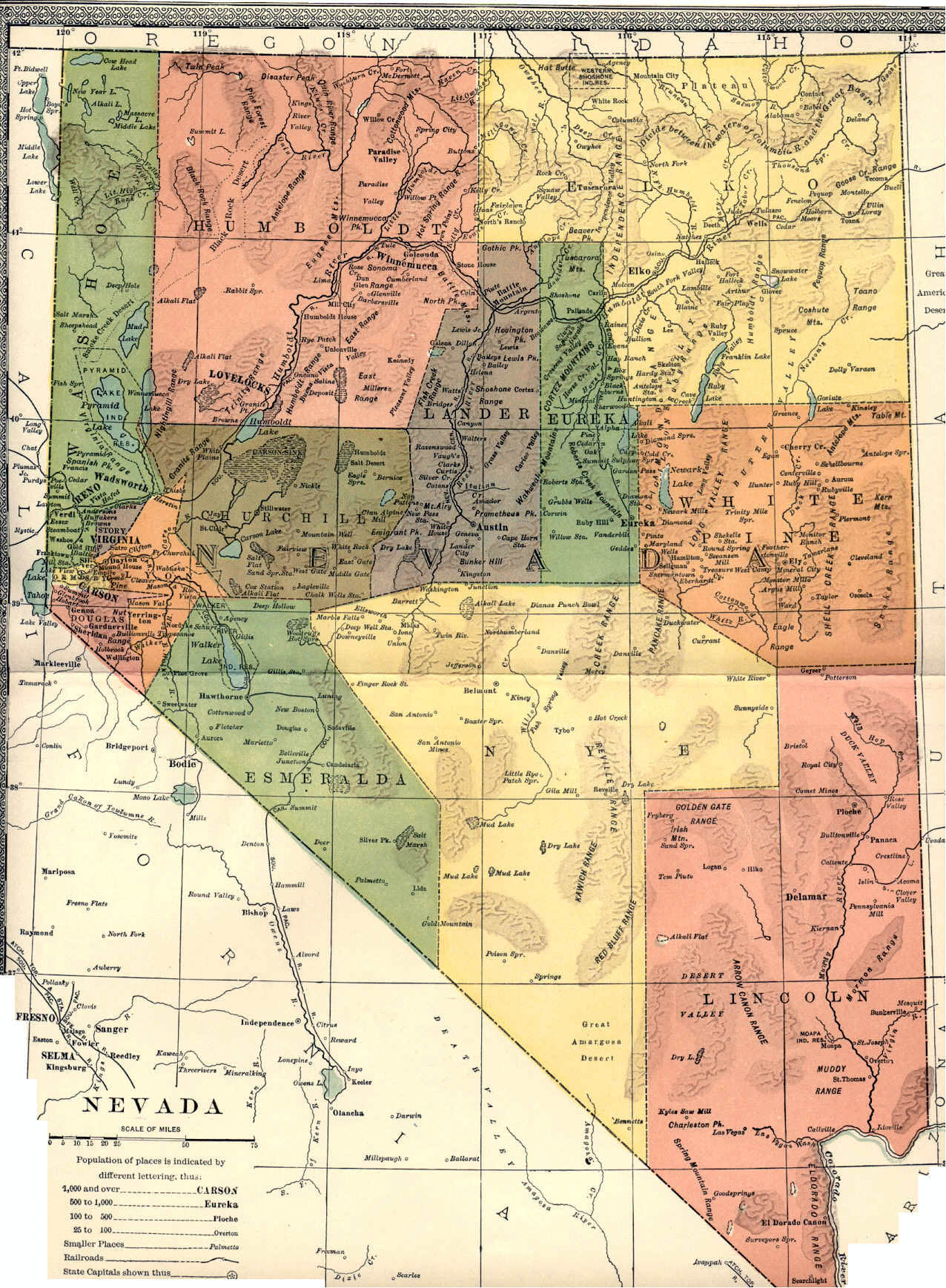 Map Of Nevada And Surrounding States United States Digital Map Library, Nevada Maps