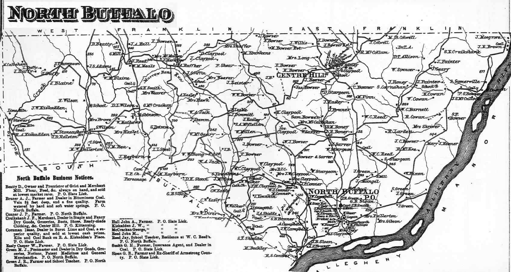 county armstrong pa maps buffalo north 1876 atlas pennsylvania