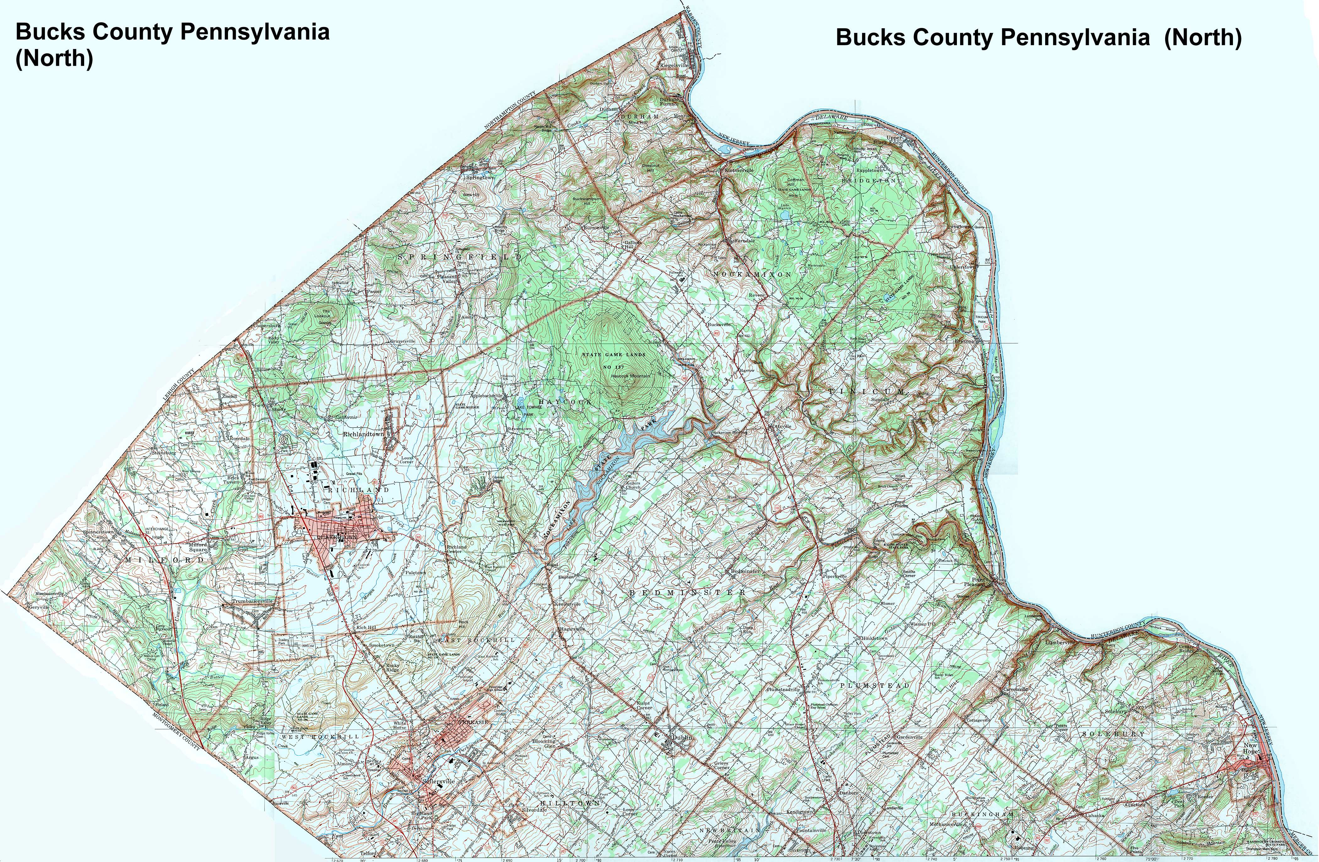 bucks county maps with cities