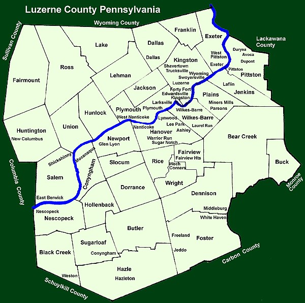 Luzerne County Pennsylvania Township Maps