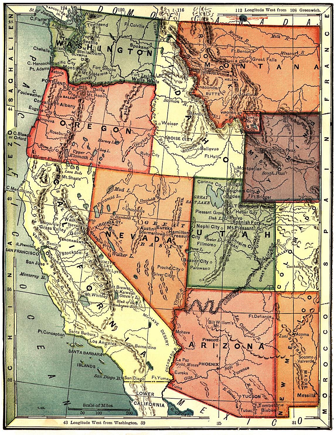 Nevada Arizona Map