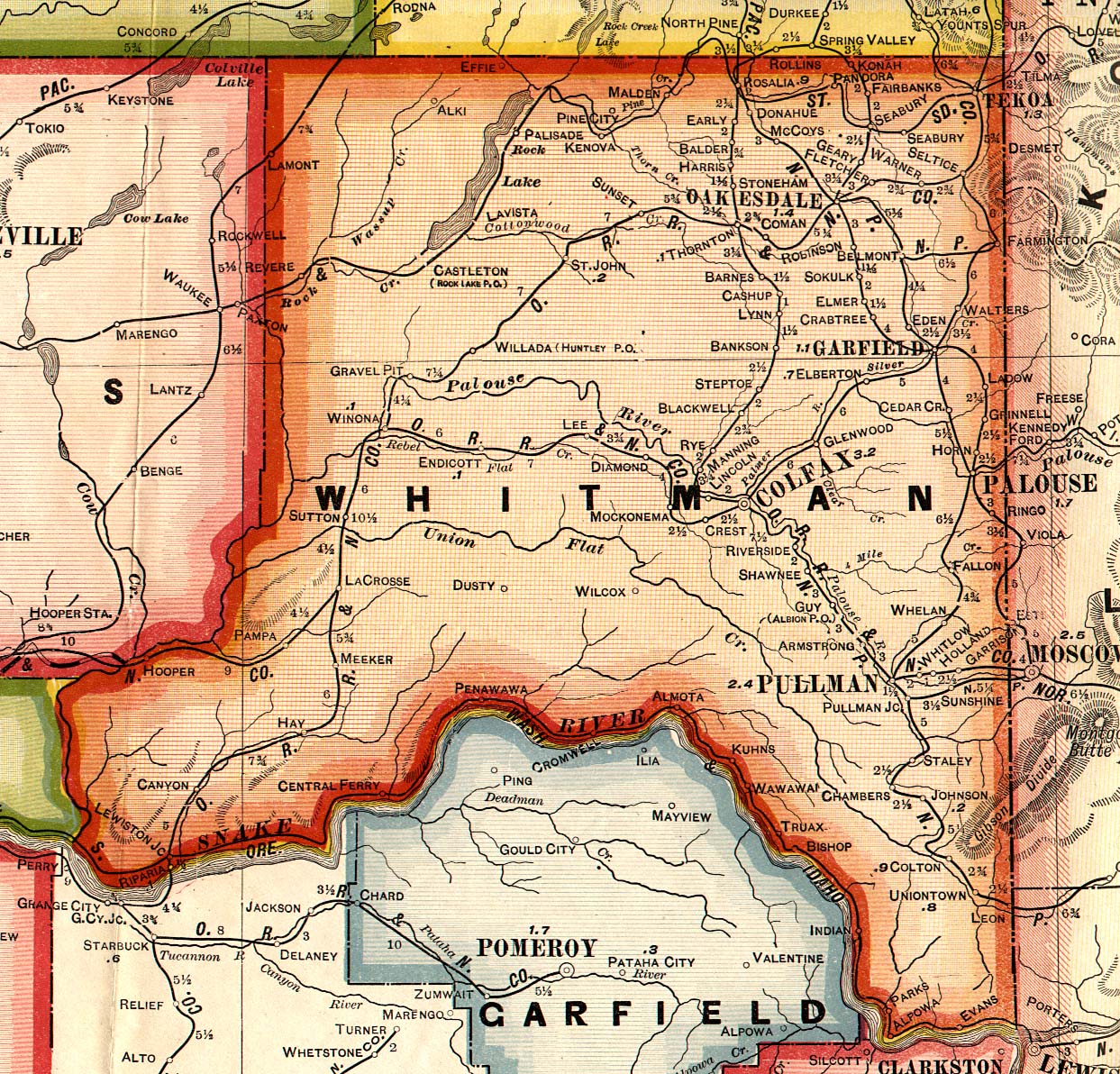 Whitman County, Washington Maps and Gazetteers