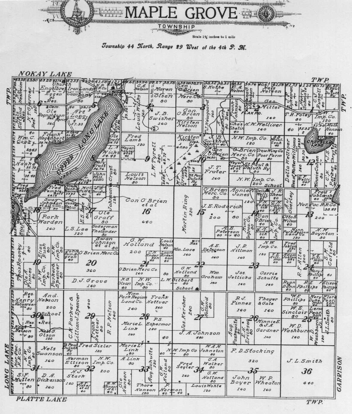 Crow Wing Plat Map Usgenweb Archives Digital Maps Project Minnesota