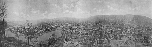 Panoramic View of Johnstown Before the Flood