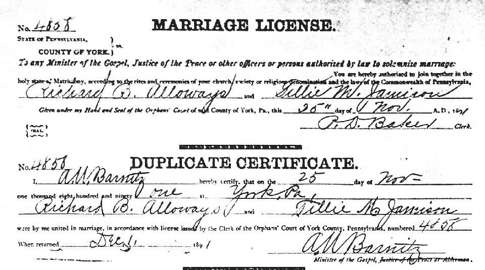 pa duplicate marriage license